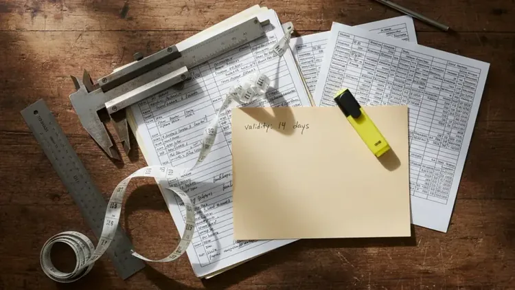 Steel sections and fabrication documents reviewed alongside supplier price notes.